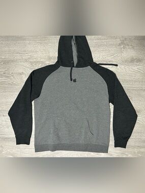 Vintage Apple Two-Tone Gray & Black Men's Hoodie
